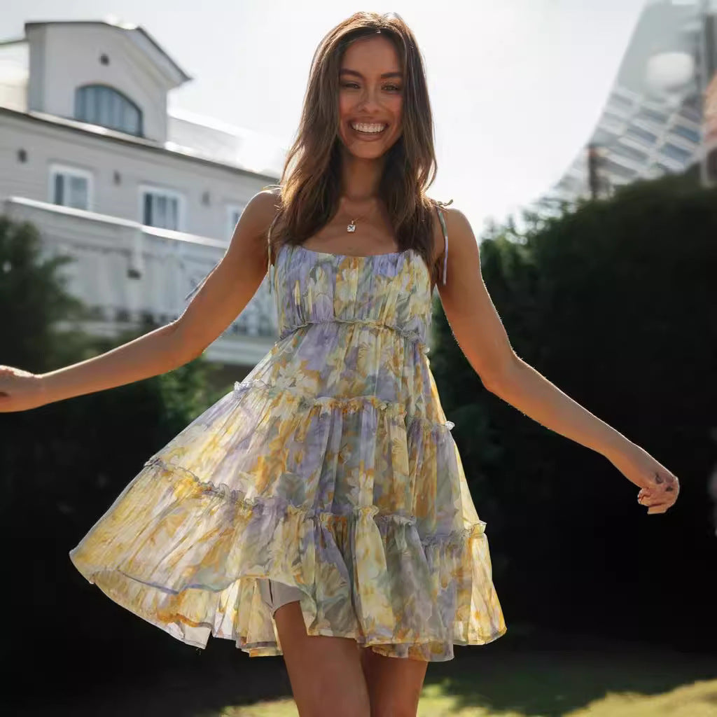 Summer Holidays Sexy Print Strap Dress 12