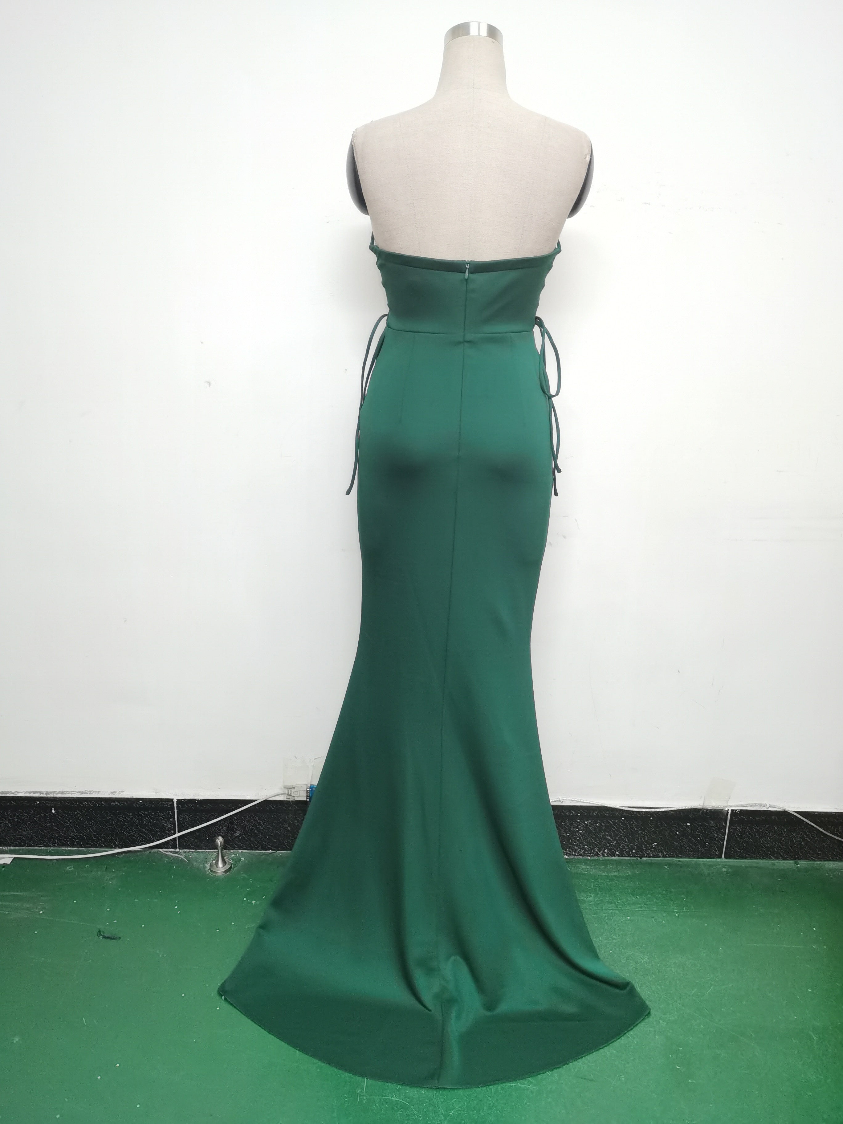 Women Two-way Rope Binding Satin Evening Dress 26