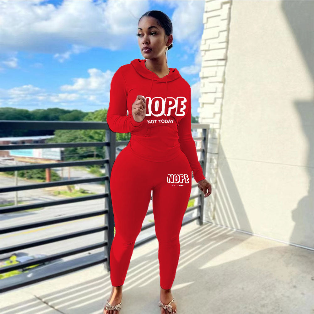 Plus Size Women's Sexy Fashion Printed Sports Two-Piece Pants Set 4