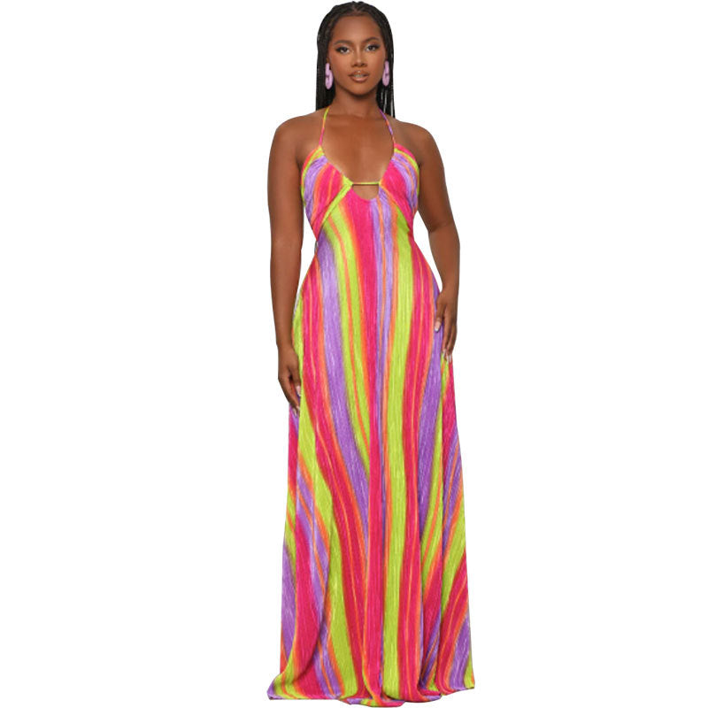 Summer Women's Slip Dress Maxi Casual Printed Dress Fashion Clothing 7