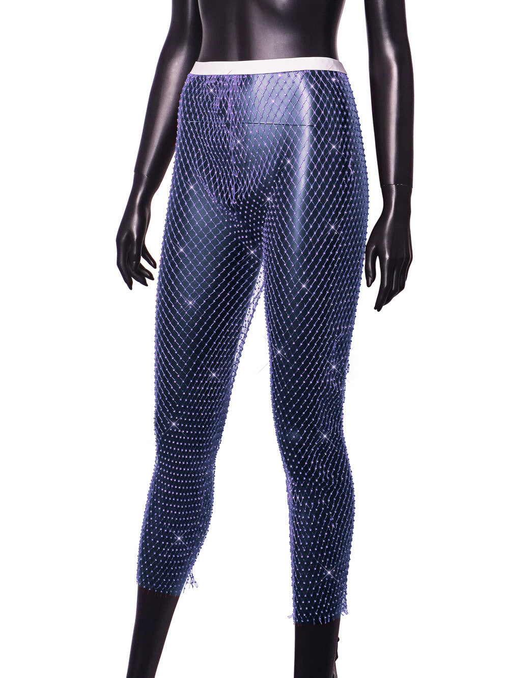 Women Sexy Rhinestone Fishnet Pants 61