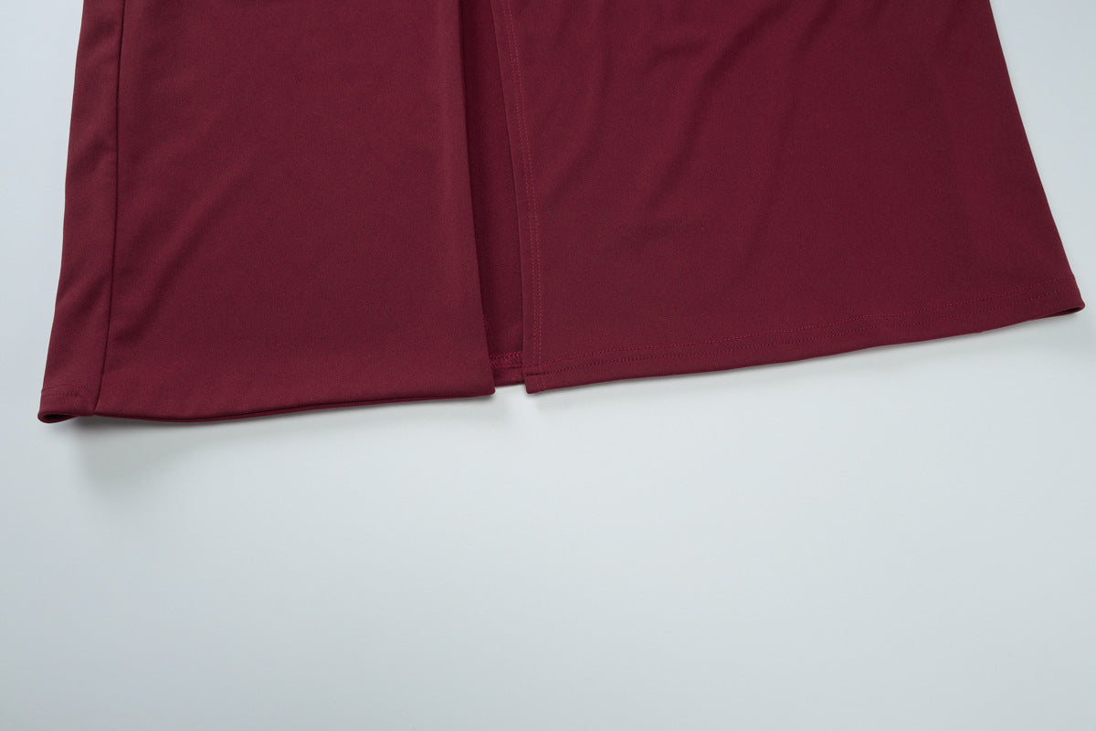 Sexy Strap Dress Women's Summer Luxury Chic Slim Waist High Slit Long Dress 14