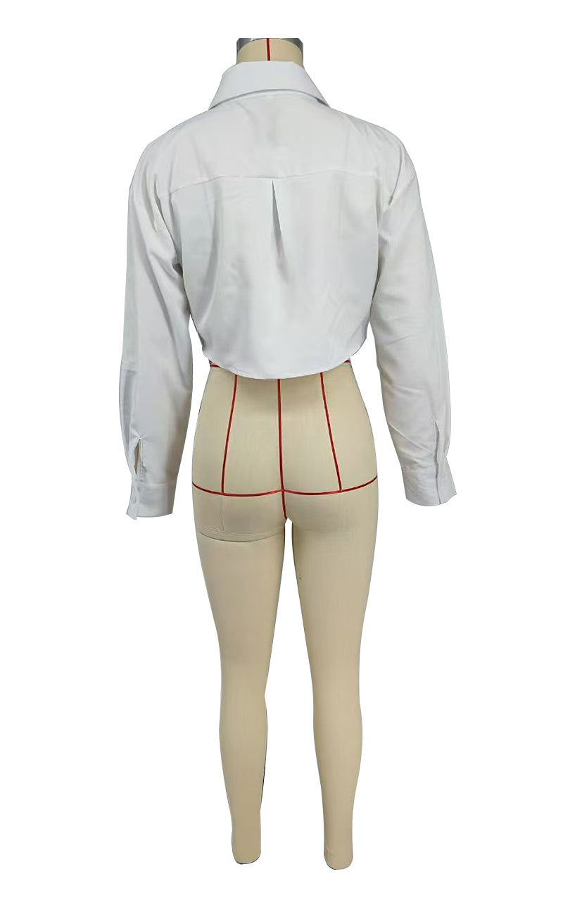 Women long-sleeved Solid button shirt 8