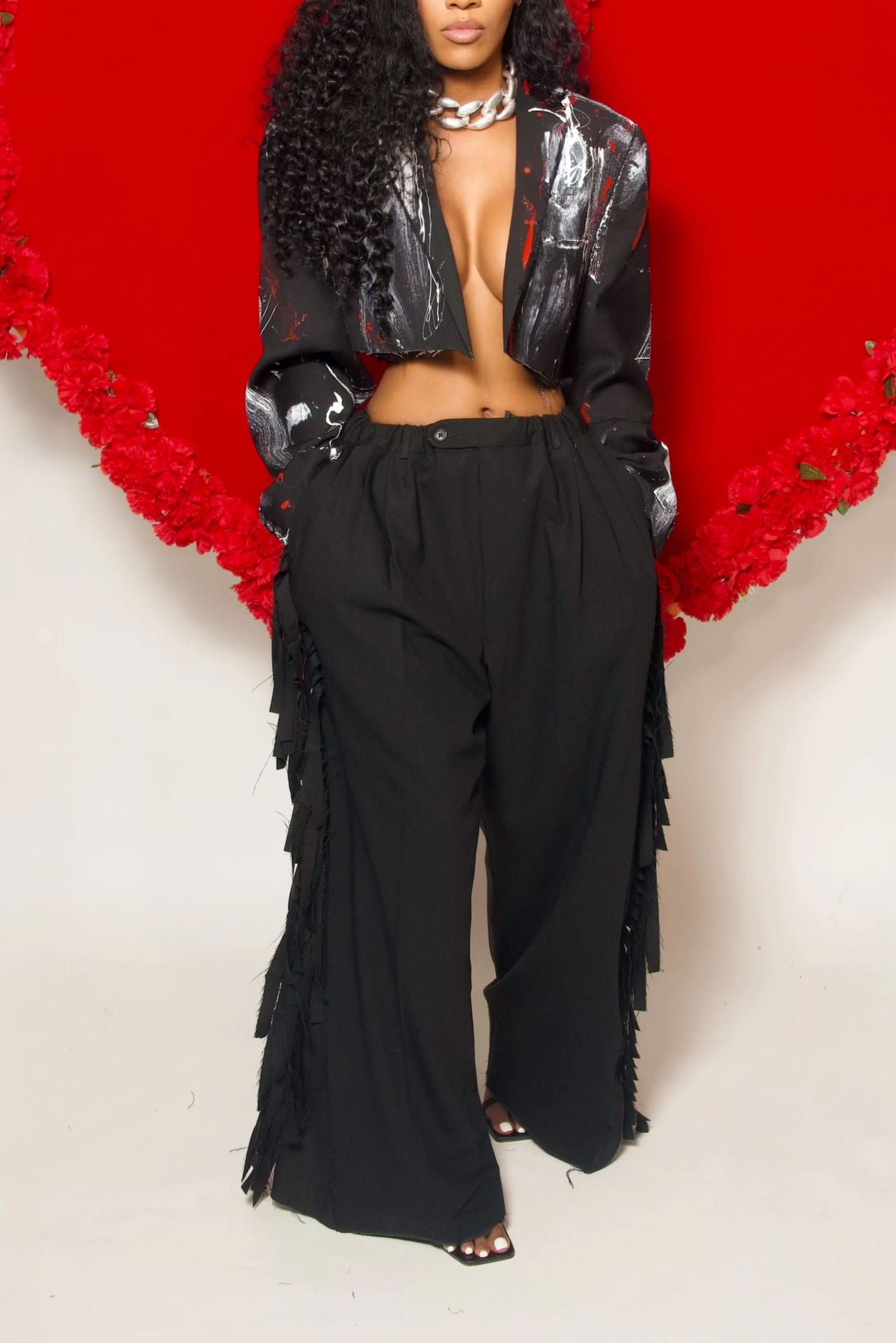 Women’s Fashion Loose Casual Streetwear Fringe Pants 3