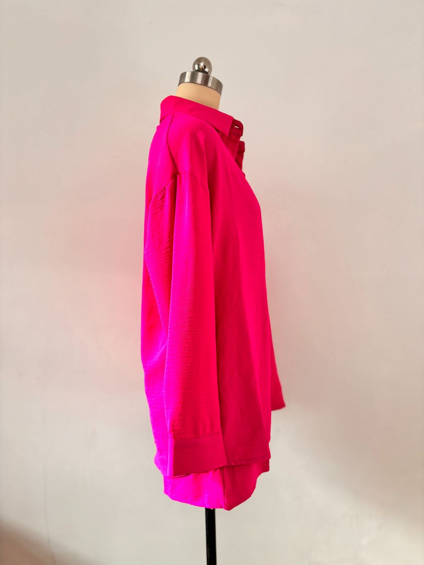 Spring and Spring Women's Solid Color Long-Sleeved Shirt Elastic Waist Loose Shorts Casual Two-Piece Set 19