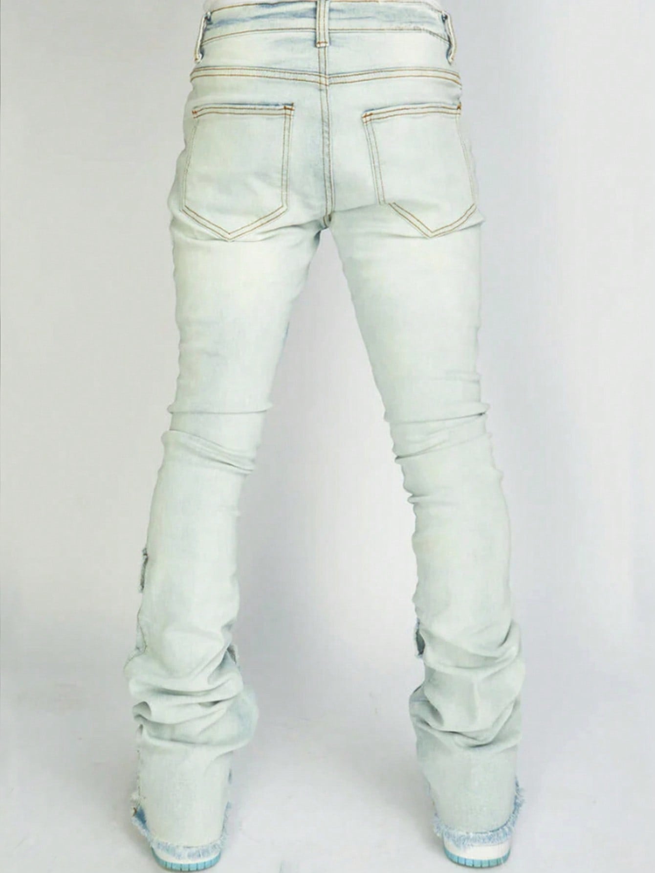 Men's Ripped Denim Cargo Straight Pants 9