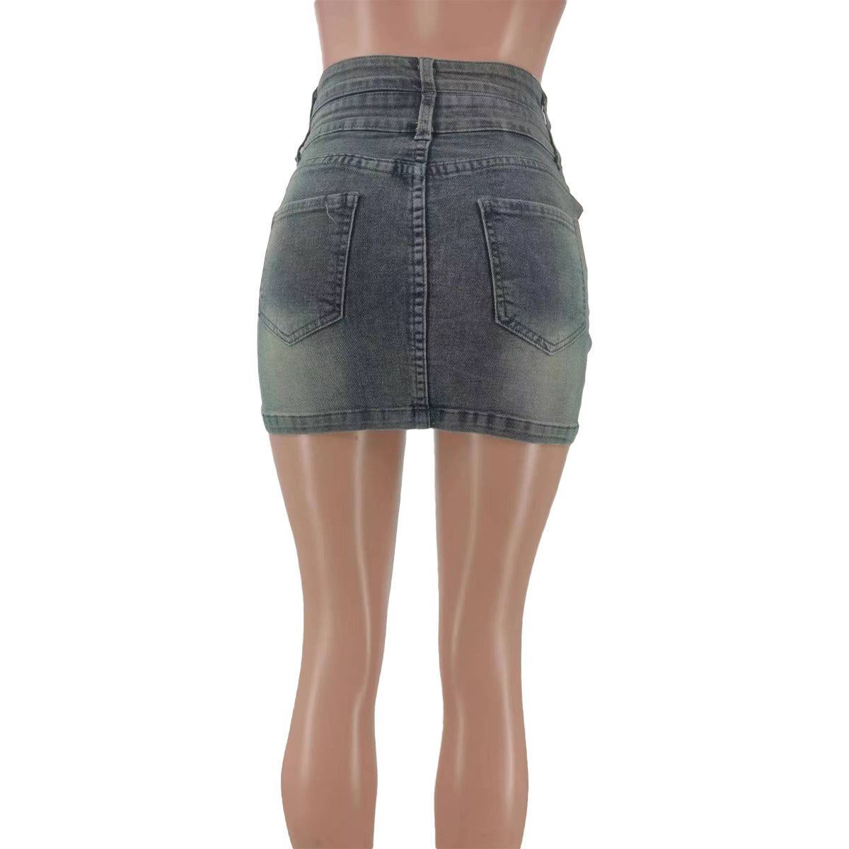 Women Spring/Summer Stretch Bodycon Denim Mini Skirt 7