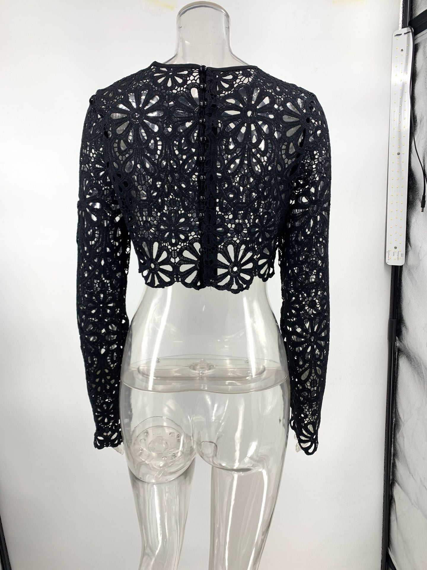 Fitted Lace Cut-Out Top & Skirt Two-Piece Set 23