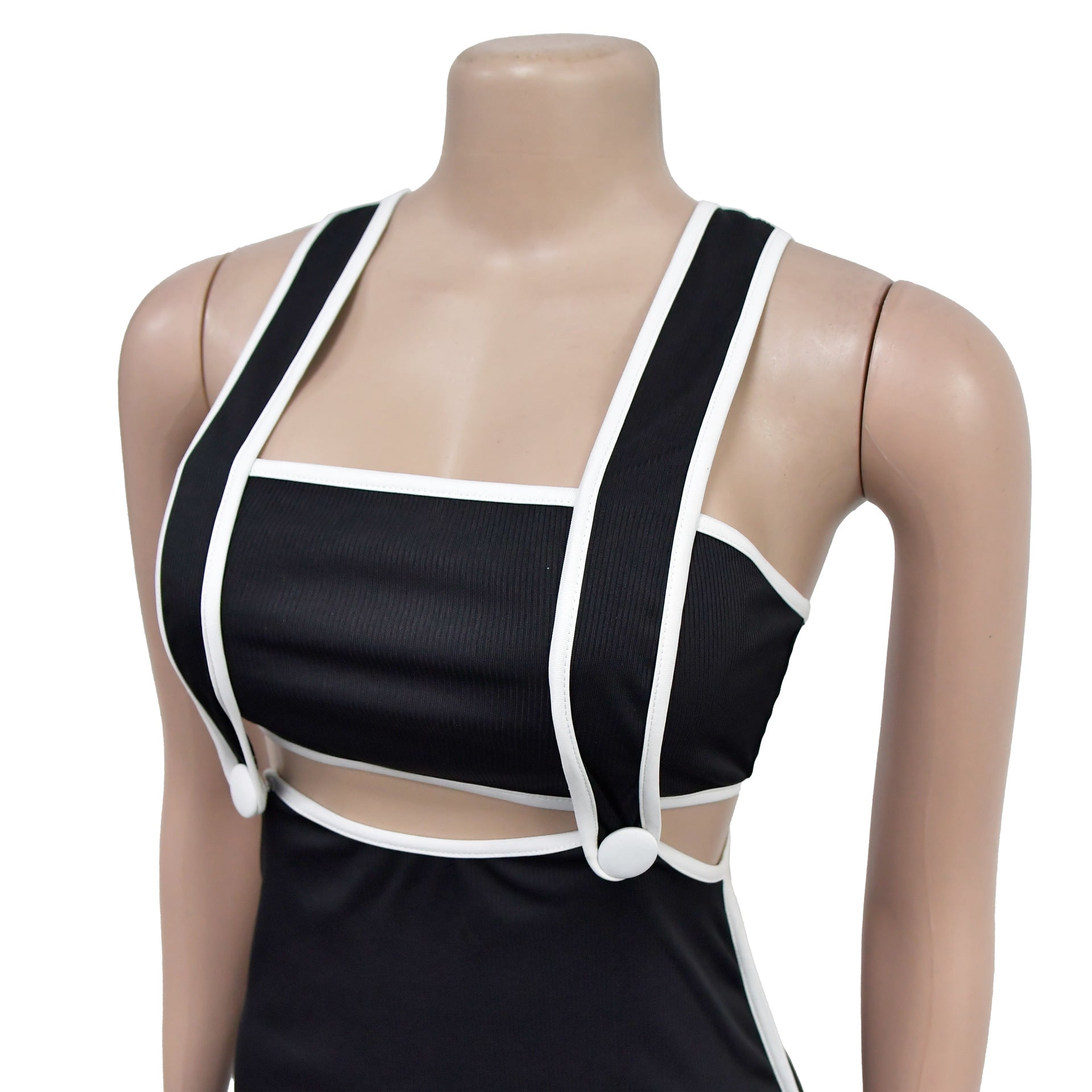 Women Sexy Backless Suspender Top and Long Dress Two-piece Set 12