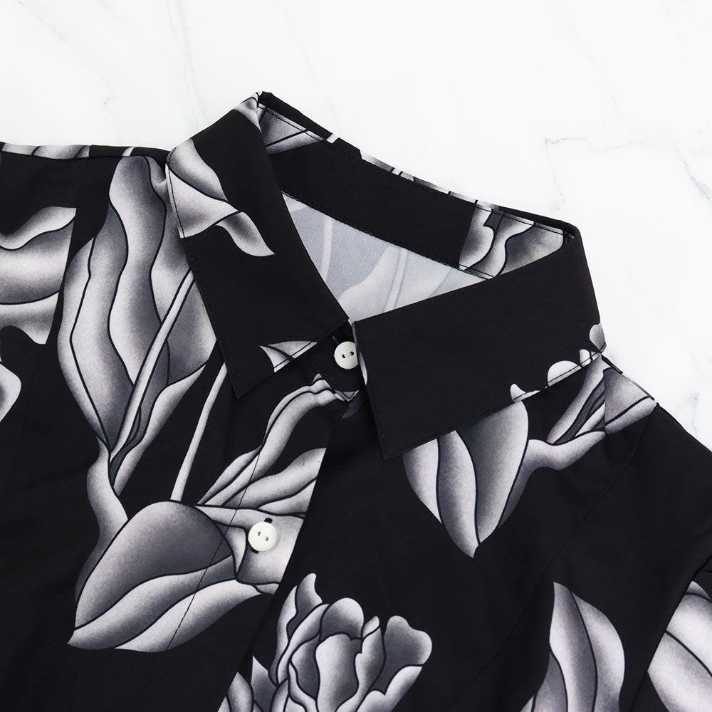 Chic Printed Puff Sleeve Ruffle Casual Women's Long Dress 10