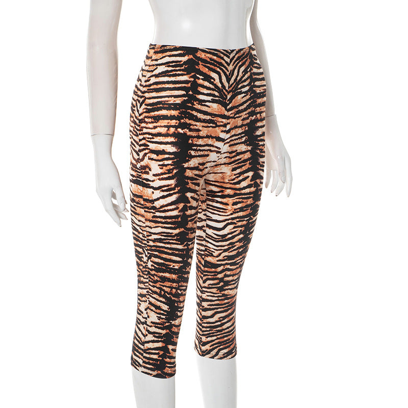 Women Sexy Tiger Printed Three-Piece Pants 24