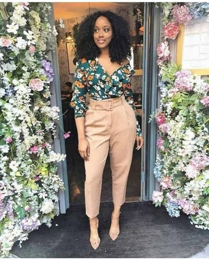 Women's Spring And Summer High Waist Casual Pants Slim Fit Set Career Women's Trousers Autumn Professional Pants 3