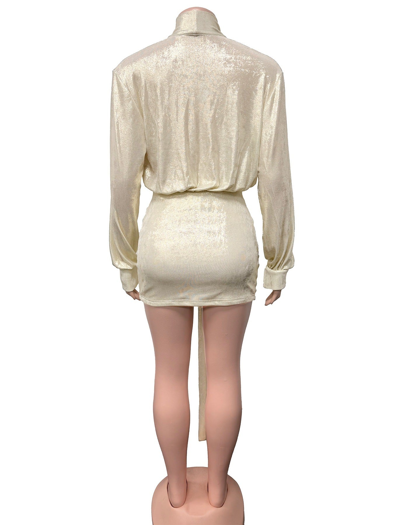 Women Fall V-Neck Ribbed Sexy Dress 8