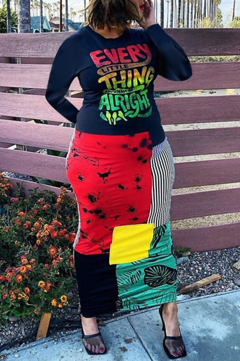 Printed Letter Long Dress 4