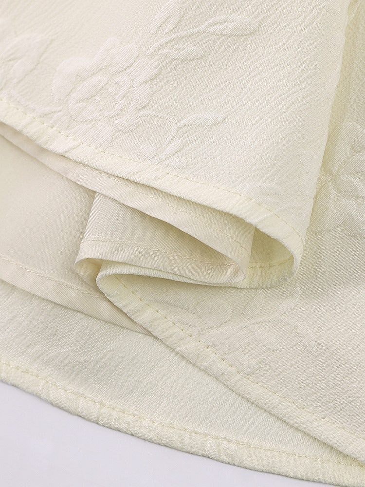 Women's Jacquard Strap Sexy Low Back Ruffle Short Dress 41