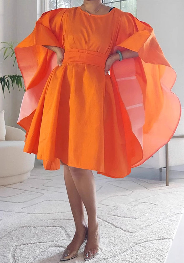 Oversized Batwing Sleeve Party Dress