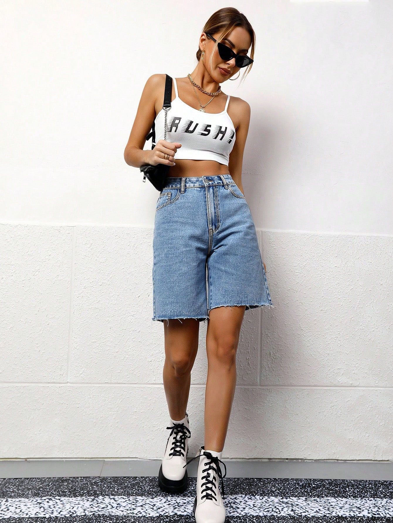 Women Casual Washed Denim Shorts 17