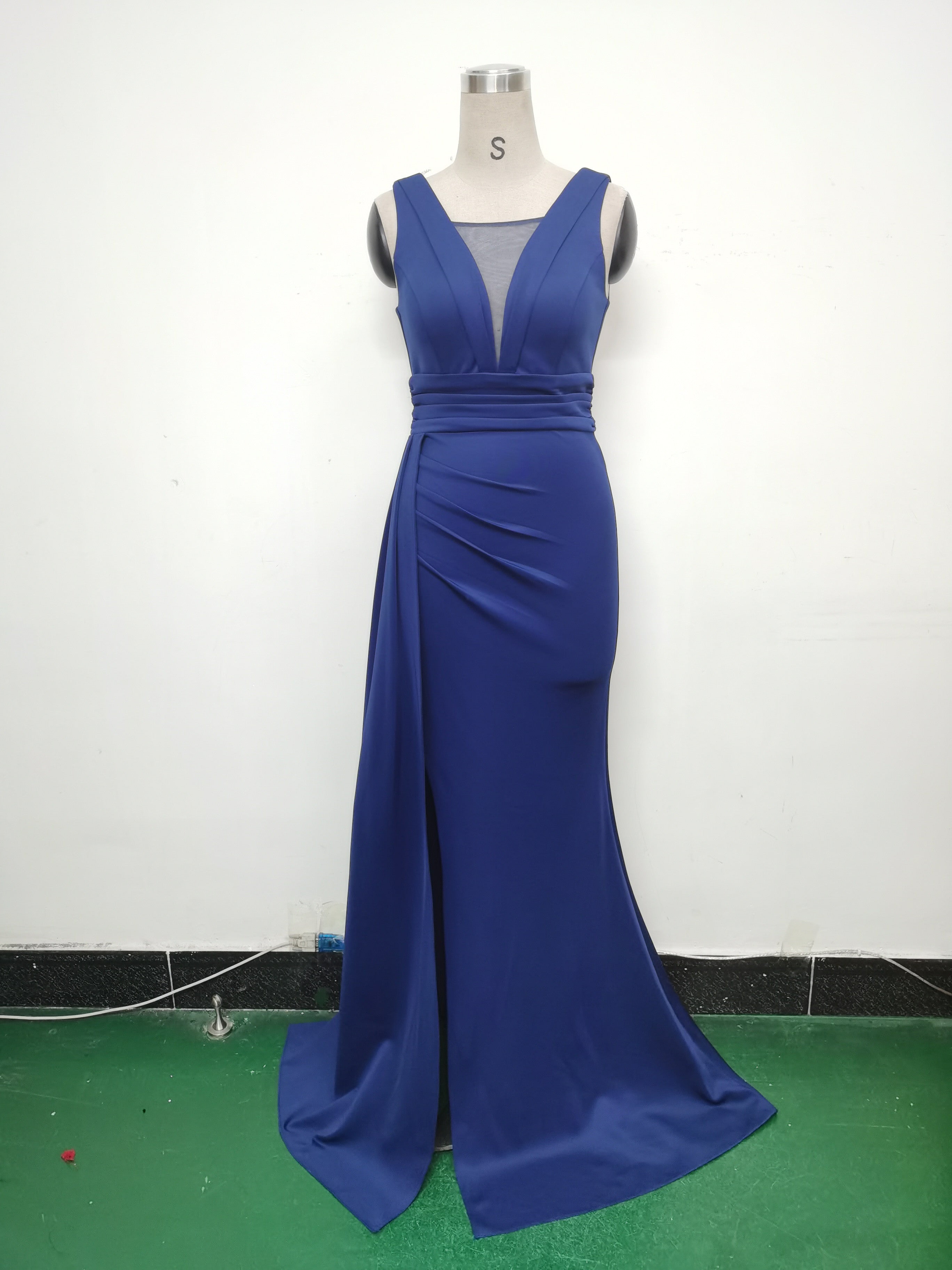 Women Pleated Satin Evening Dress 22