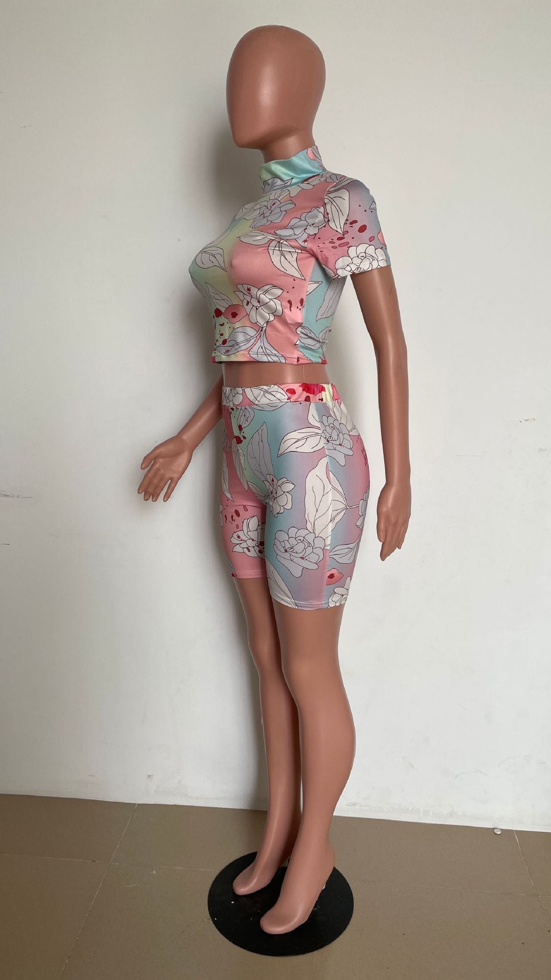 Women's summer sexy tight fitting two-piece shorts set 6