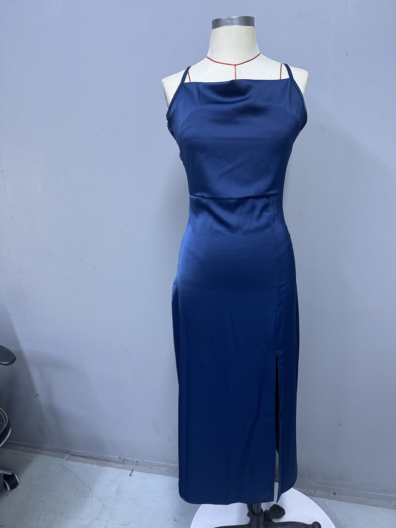 Women Slit Lace-up Sexy Strap Dress 9