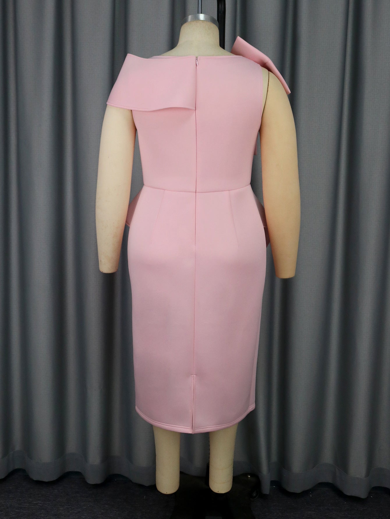 Spring And Summer Sexy Bow Formal Party Dinner Ruffle Bodycon Dress 4