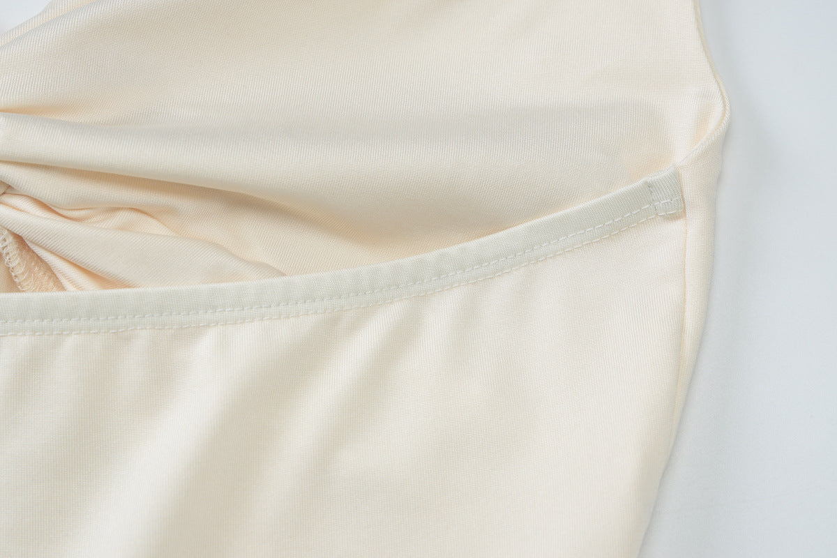 Women Summer Sexy V-Neck Ruffle Edge Halter Neck Knot Maxi Dress 14