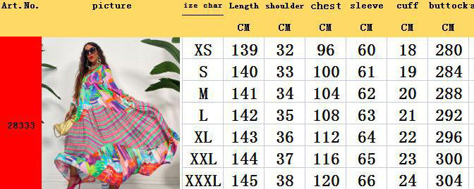 Women Vintage V-Neck Print Pleated Long Sleeve Loose Dress 9