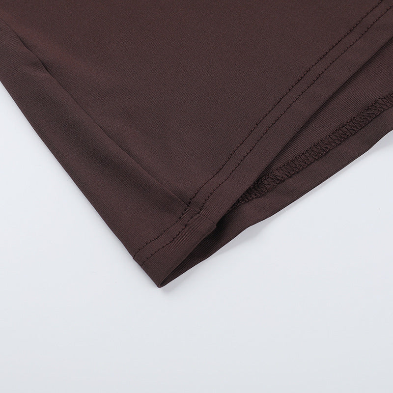 Women Round Neck Gathered Sexy Backless Bodycon Dress 15