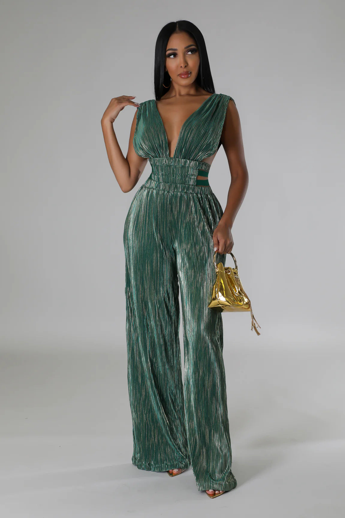 Women's V-Neck Sexy High Waist Tight Fitting Jumpsuit 17