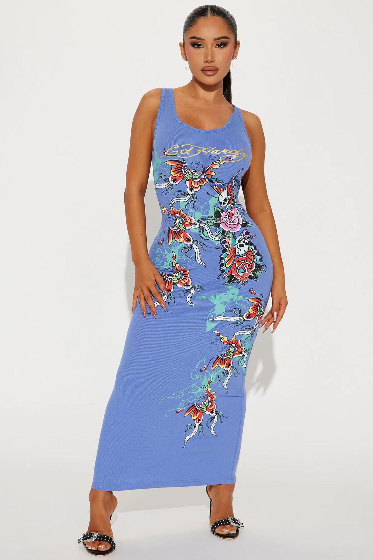 Women's Fashion Print Slim Dress