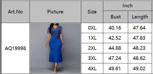 Plus Size Women Spring 3/4 Sleeve Dress 8
