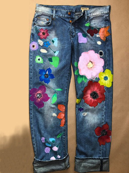 Women printed Denim Pants 13