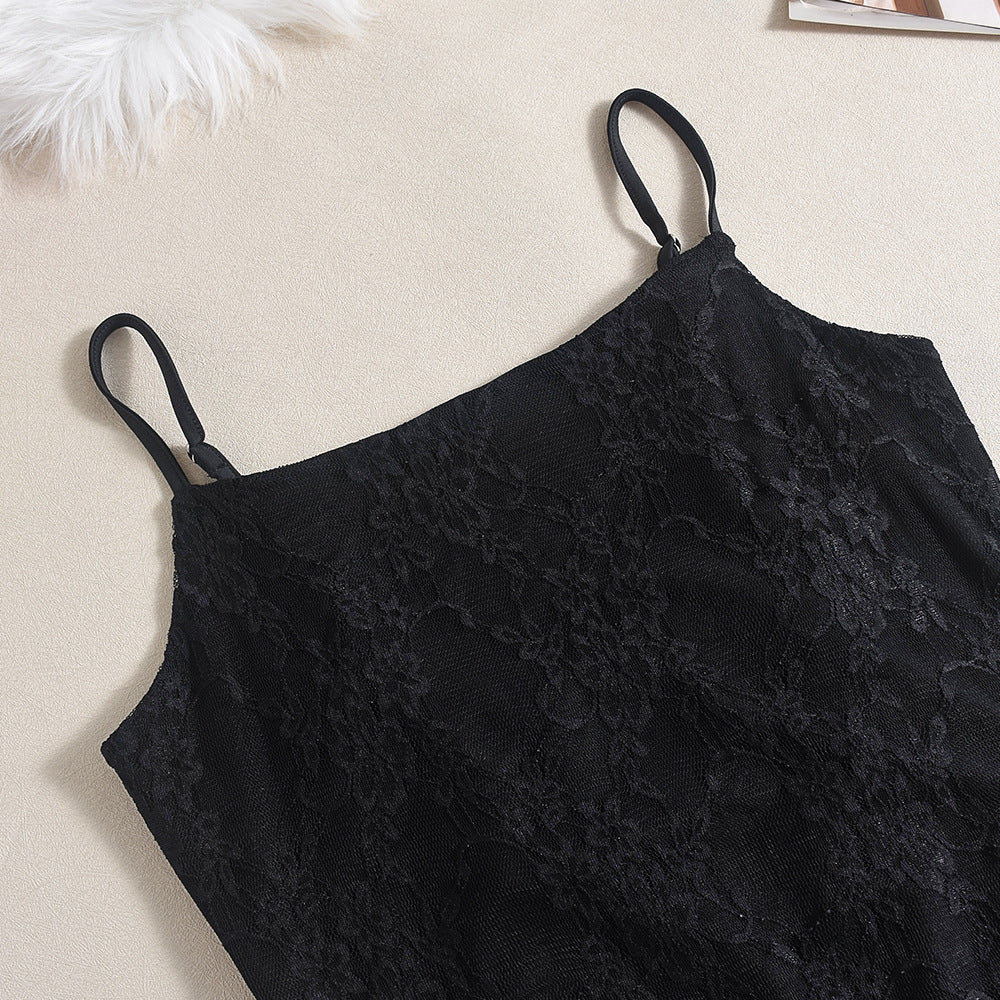 Sexy Autumn Women's strap See-Through mesh High Stretch tight slim jumpsuit 5