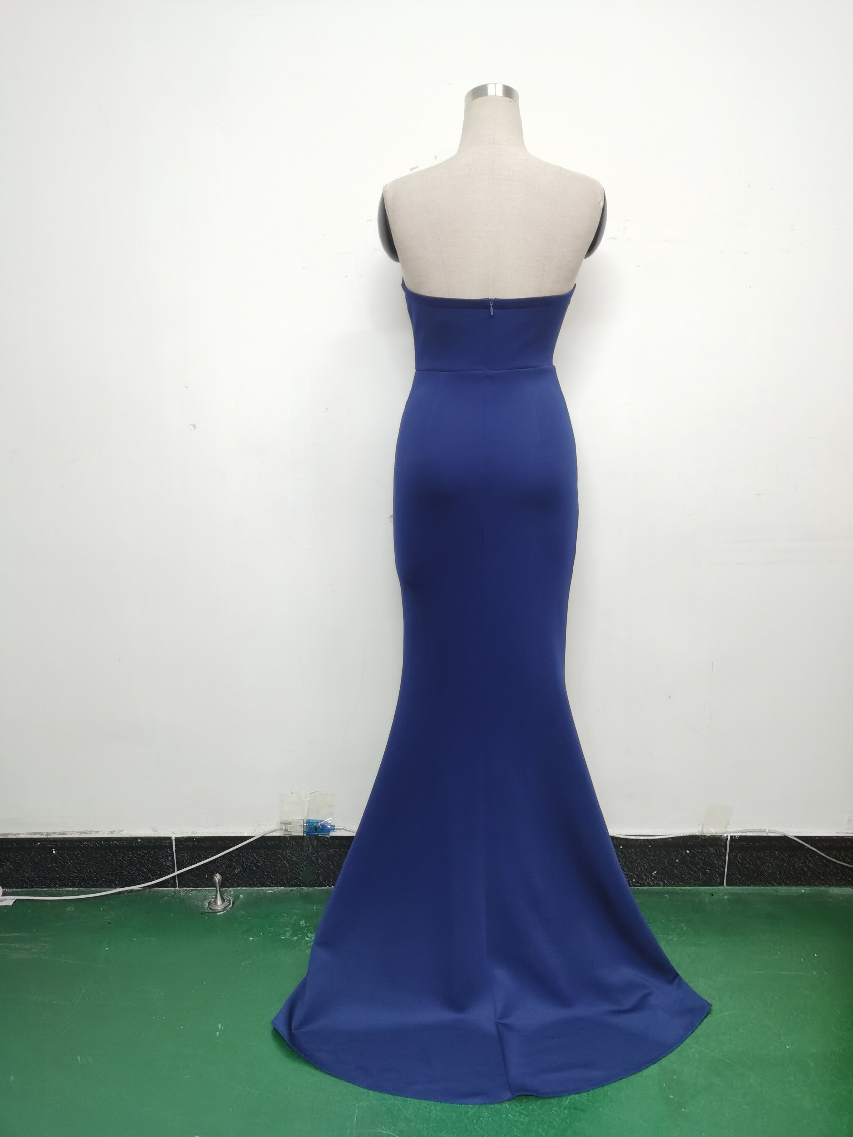 Women Fishbone Vest Off Shoulder Evening Dress 22