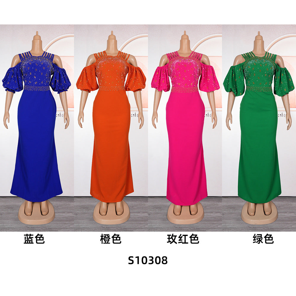 Plus size African Women formal party party dress 7