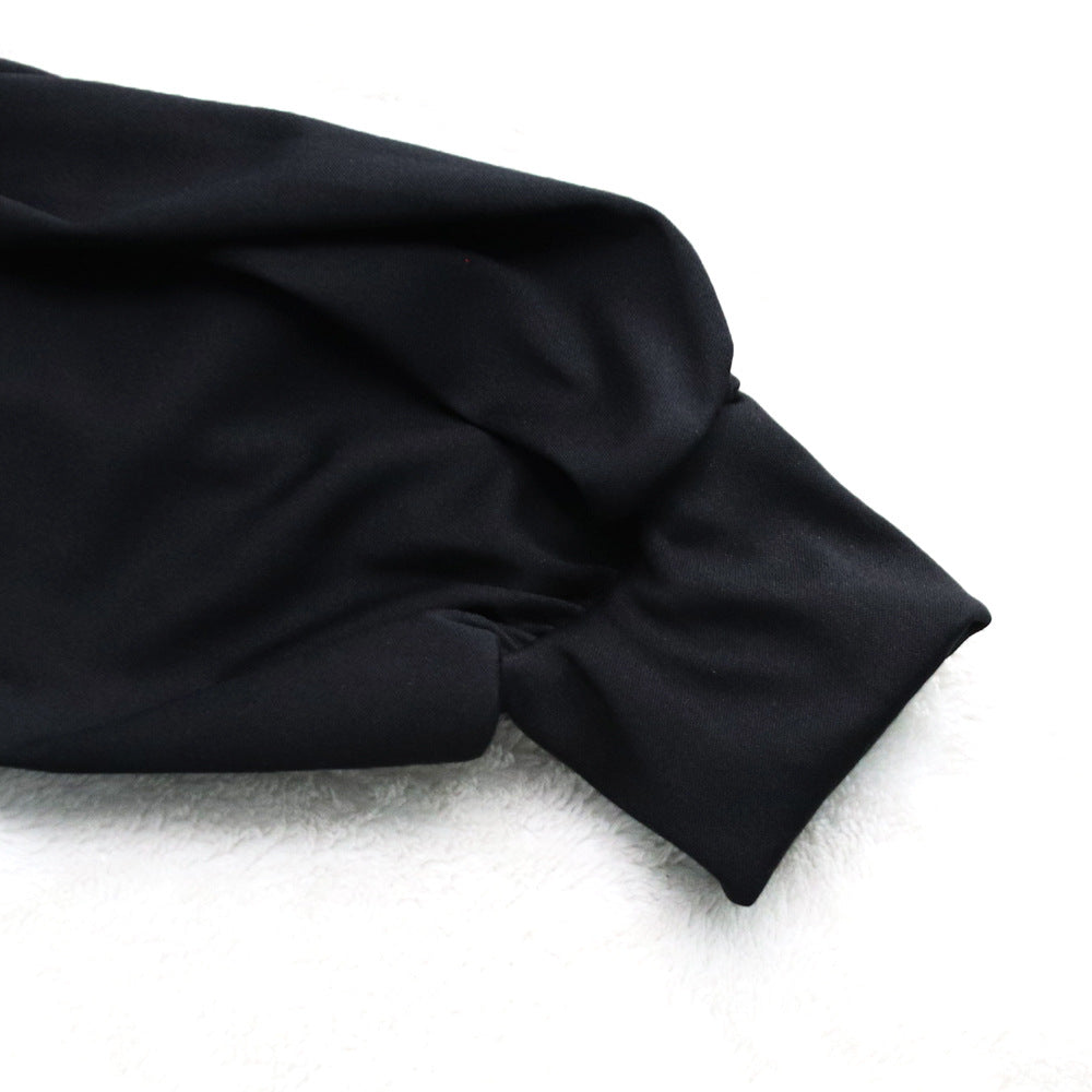 Women Solid Corset Sexy Long Sleeve Slit Party Dress 34