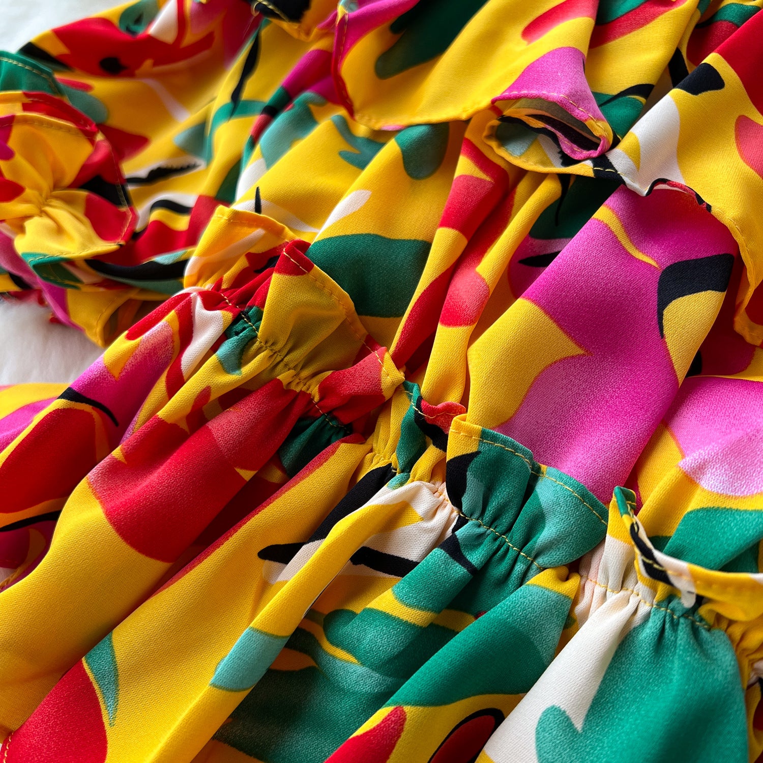 Women French Off Shoulder Ruffled Floral Blouse and Wide Leg Pants Two-Piece Set 26