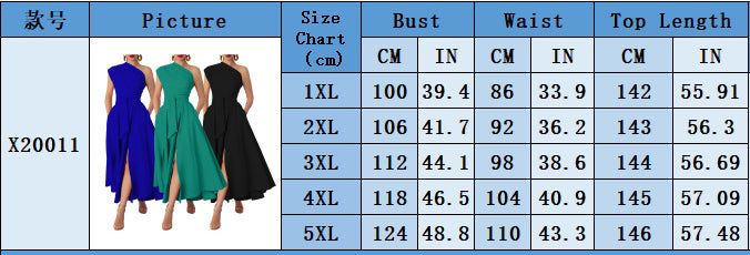 Summer Fashion Women's Sleeveless Slash Shoulder Solid Color Slim Waist Slit A-Line Dress 8