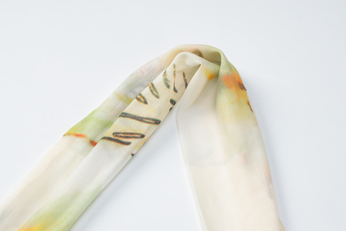 Autumn Women's Sexy Halter Neck Low Back Mesh Patchwork Floral Embellished Top 11