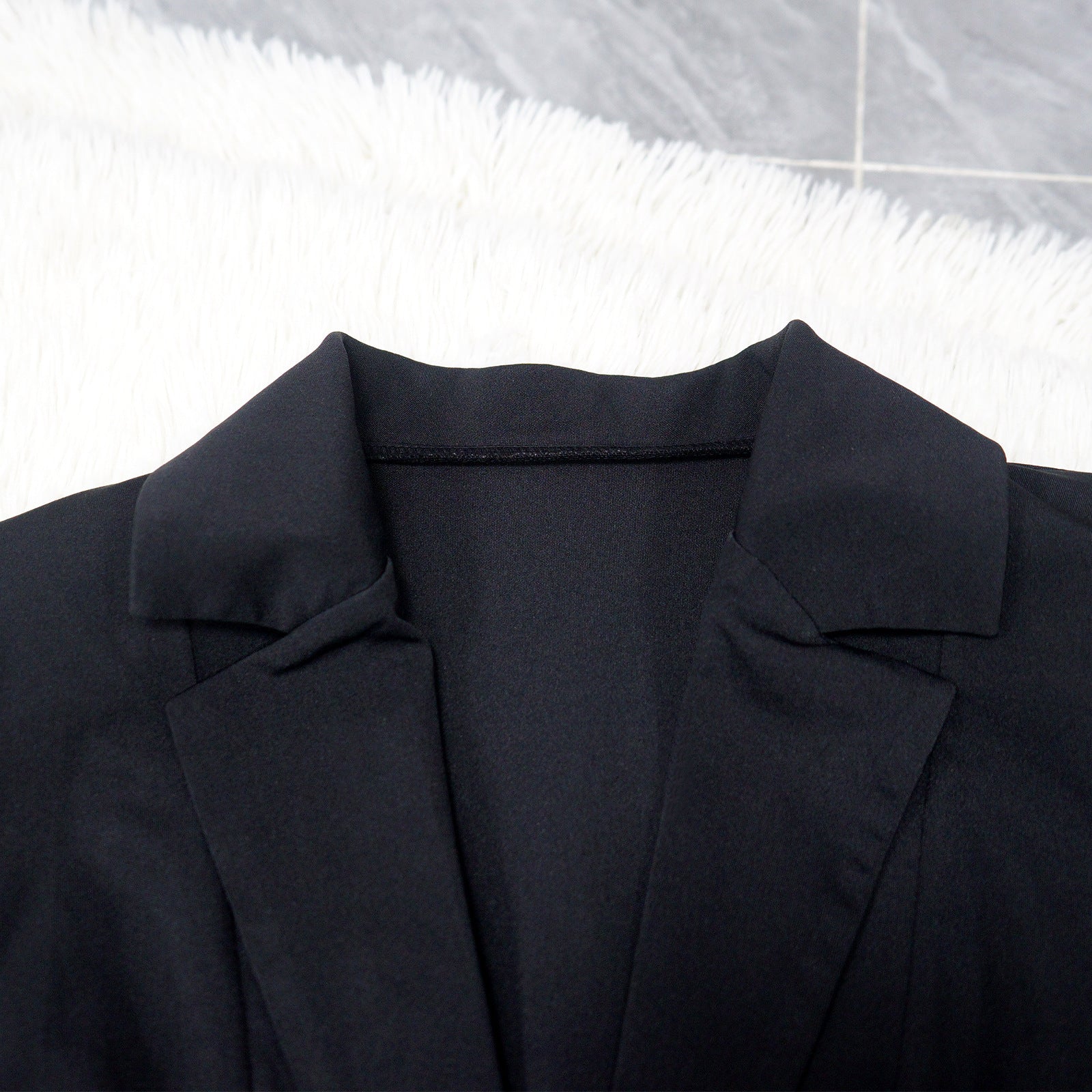 Fashion Women's Solid Color Turndown Collar Sleeveless Casual Two Piece Suit 14