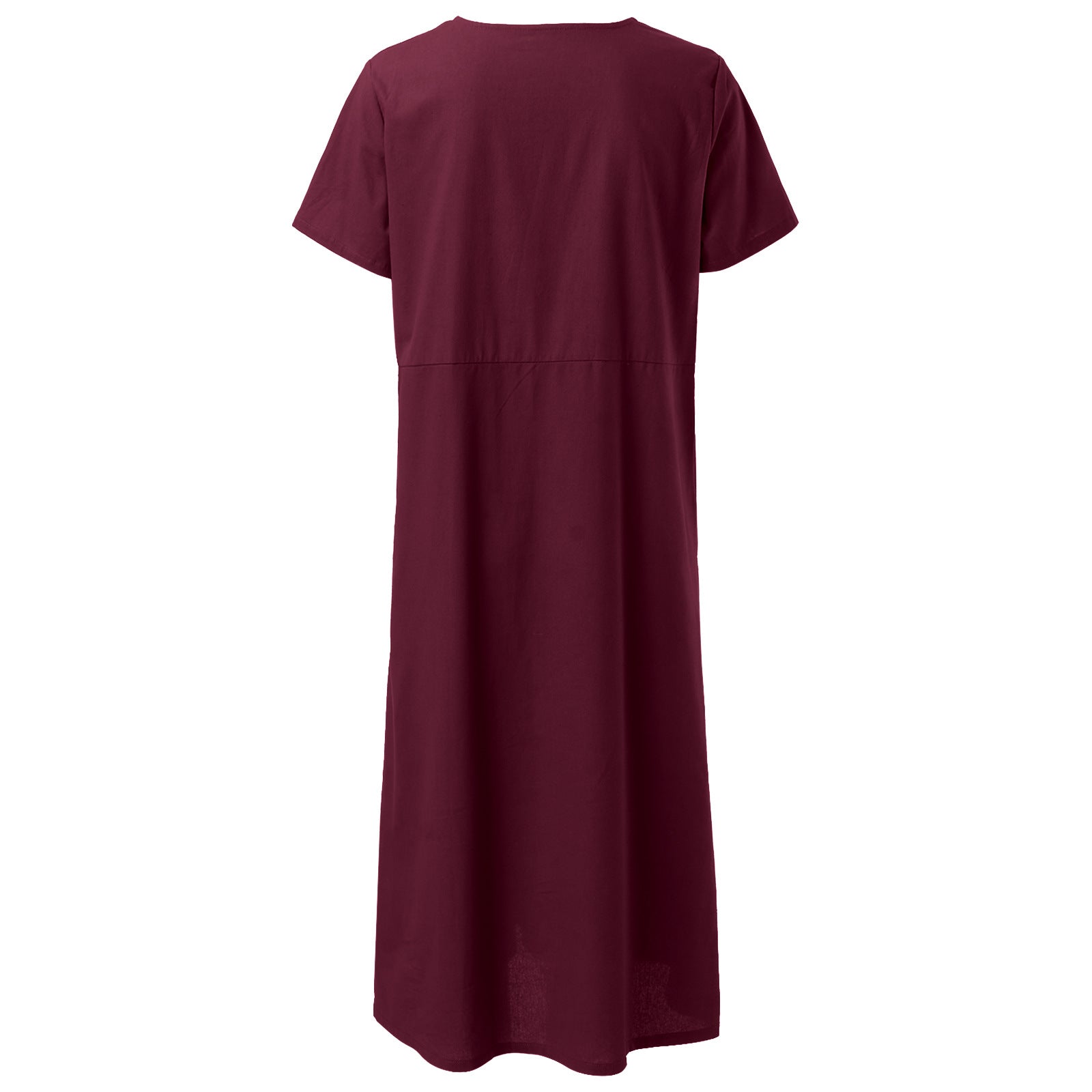 Women's Summer Loose Linen Short Sleeve Plus Size Dress 26