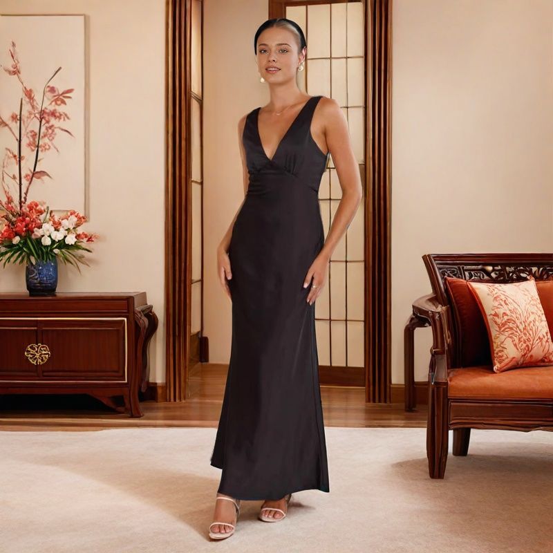 Women Solid Holidays party dress 11