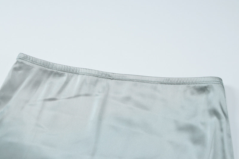 Women's Summer Solid Color Halter Neck Fashion Two-Piece Skirt Set 10