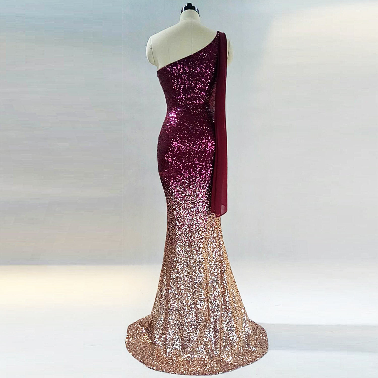 Women Gradient Sequins Formal Party Maxi Mermaid Evening Dress 21