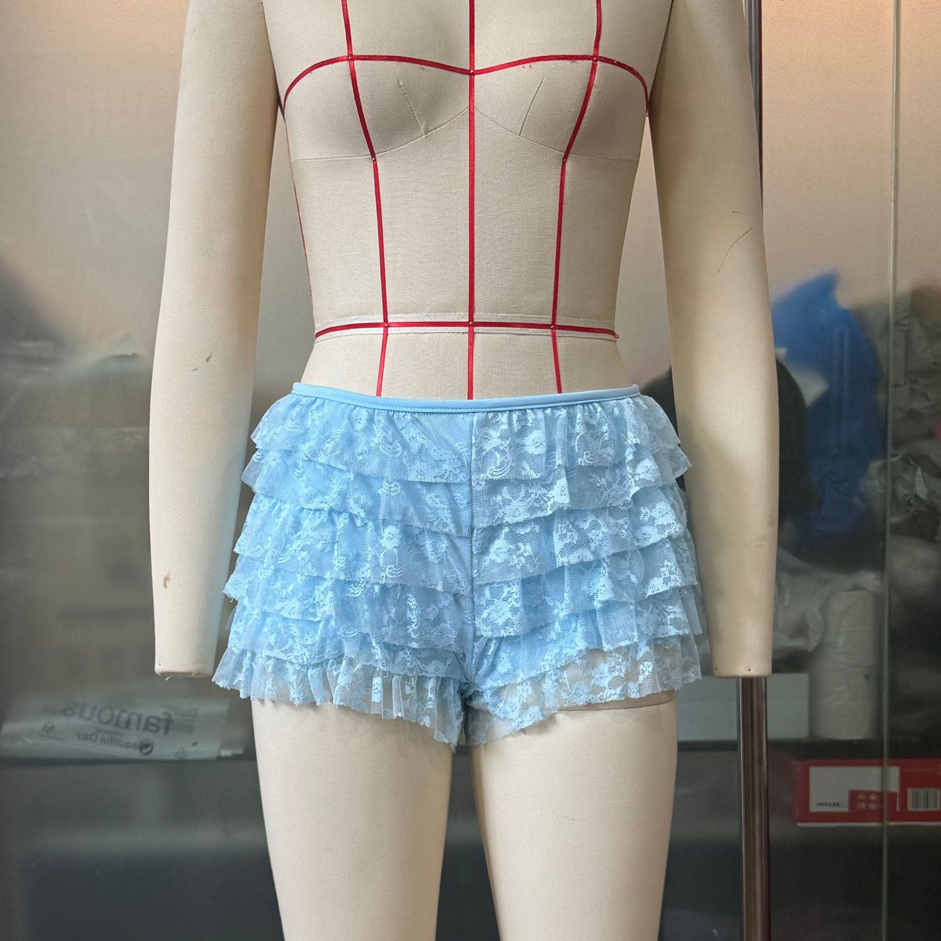 Women Sexy Lace Layered Shorts 13