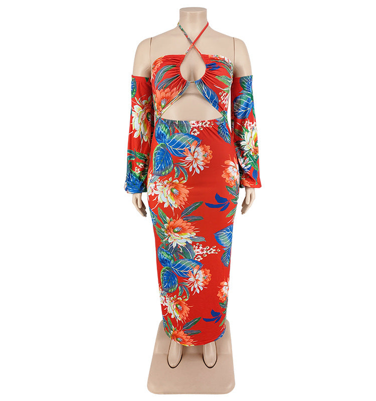 Plus Size Women summer suspender sexy strapless Cut Out Sexy dress 15