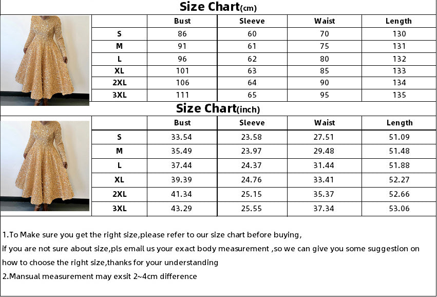 Women Round Neck Long Sleeve Solid Sequin Dress 16