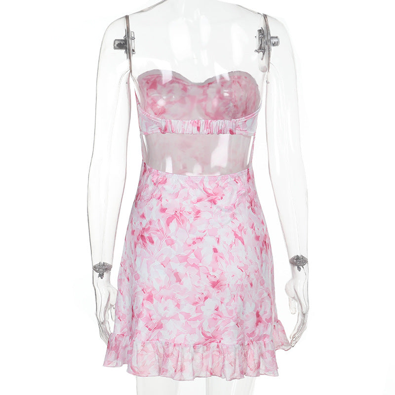 Summer Print Strapless Bow Dress 10