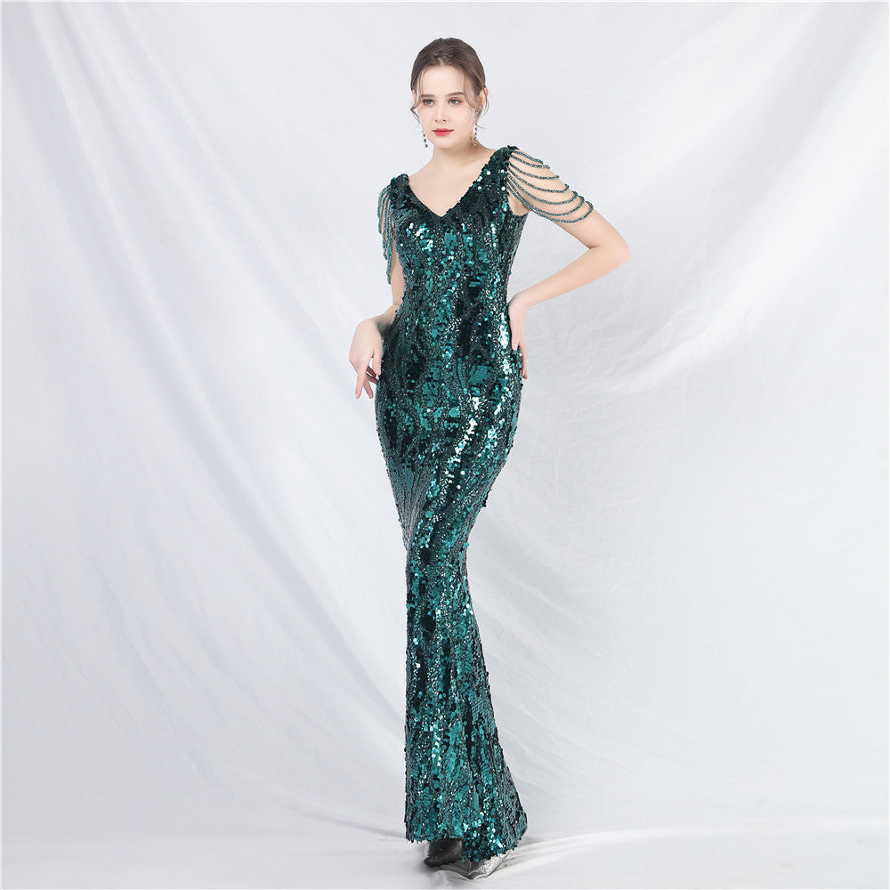 Women Beaded Maxi Evening Gown 3
