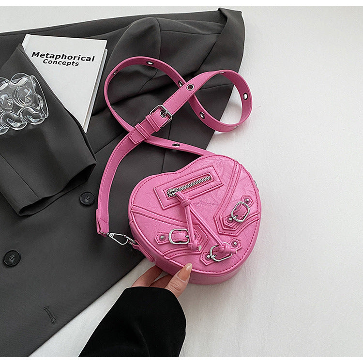 Fashion Heart Shape Bag Trendy Versatile Shoulder Bag 23